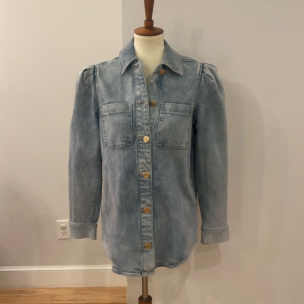 Express puff sleeve denim shacket